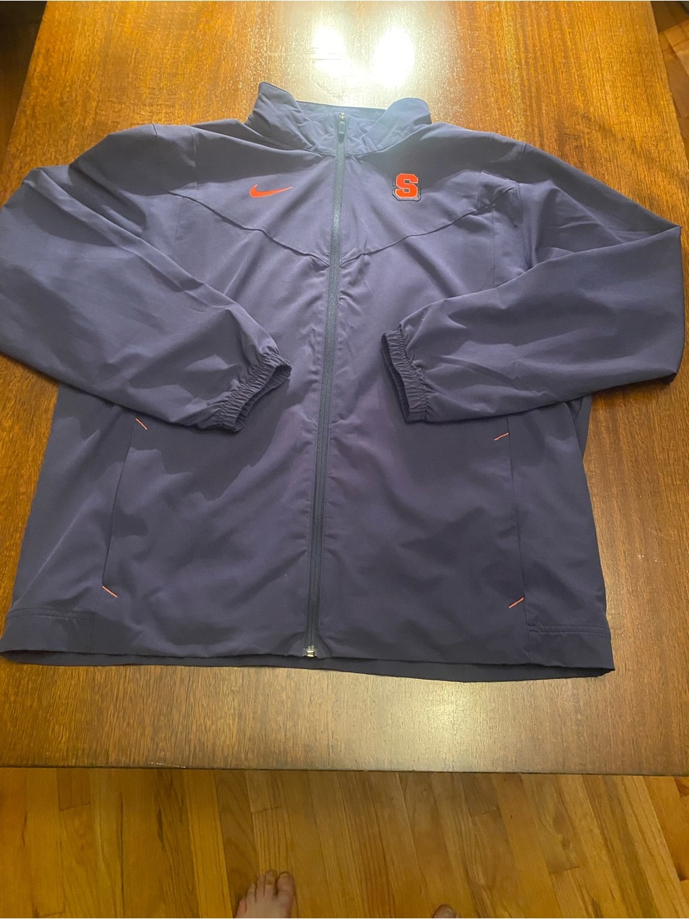 Nike Syracuse Orange MenLarge Navy Full Zip up pockets Windbreaker Jacket NCAA